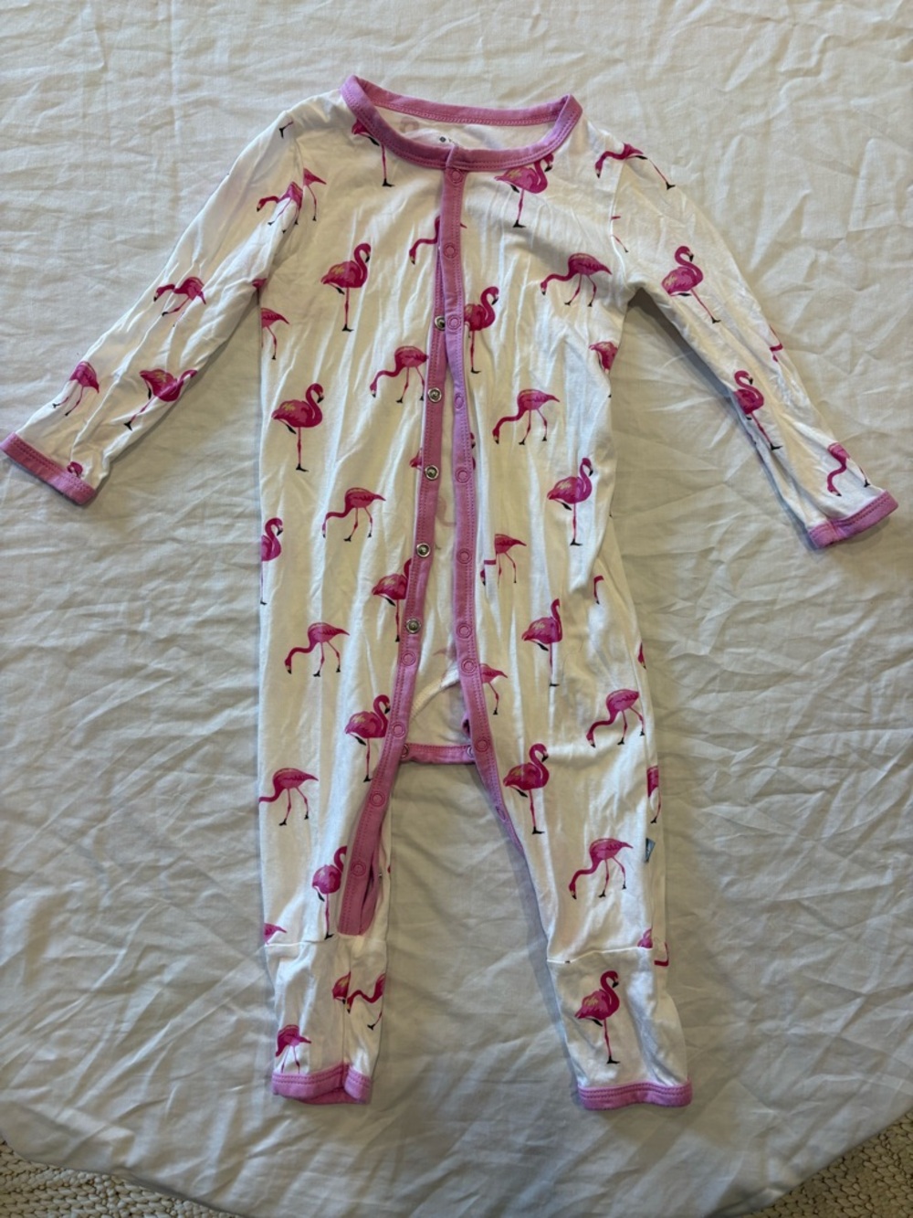Kyte Baby Bubblegum Pink Flamingo Bamboo One-Piece Snap Romper